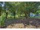Expansive backyard with mature trees providing ample shade, and a peek at a back building at 2261 Star Mist Sw Dr, Atlanta, GA 30311