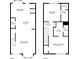 Floorplan of a two story house with bedrooms, bathrooms, walk in closets, living room, kitchen, dining area and stairs at 2727 Parkway Trl, Lithonia, GA 30058