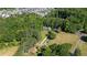 Beautiful aerial view showcasing a home nestled within a tree filled landscape at 7376 Bates Dr, Cumming, GA 30040