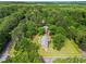 Aerial shot of a home surrounded by lush greenery, showcasing its private and serene setting at 8415 Ridge Rd, Fairburn, GA 30213