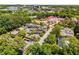 An aerial view of real estate showcasing mature trees, manicured lawns, and varied architectural styles in a vibrant neighborhood setting at 615 Pinetree Dr, Decatur, GA 30030