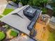 Aerial view of rooftop decks, fire pit, grill and landscaping at 921 Oak Dr, Woodstock, GA 30189