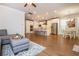 Open floor plan with a spacious living area flowing into the modern kitchen and dining area at 2021 Towneship Trl, Roswell, GA 30075