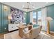 Stylish home office with a statement art piece, natural light, and modern furnishings at 2505 Dixon Pl, Lawrenceville, GA 30045