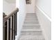Well-maintained staircase with carpeted steps and modern railing at 2106 Remy Ct, Kennesaw, GA 30144