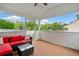 Covered patio area with comfortable seating and views of the lush backyard at 2545 Hickory Level Rd, Villa Rica, GA 30180