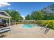Backyard oasis with a kidney-shaped pool, patio furniture, and well-maintained landscaping at 2545 Hickory Level Rd, Villa Rica, GA 30180
