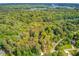 Expansive aerial view of a lush, wooded neighborhood with lake glimpses at 5345 Pilgrim Point Rd, Cumming, GA 30041
