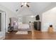 Spacious main bedroom featuring vaulted ceiling and hardwood floors at 140 Melrose Creek Dr, Stockbridge, GA 30281