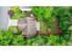 Beautiful backyard with patio, firepit and mature landscaping provides a private outdoor space at 8895 Club River Dr, Roswell, GA 30076