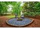 The cozy backyard fire pit is surrounded by comfortable seating, ideal for gatherings at 8895 Club River Dr, Roswell, GA 30076