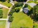Aerial view of a well-maintained neighborhood with lush lawns and mature trees at 5077 Fieldview Dr, Douglasville, GA 30135