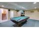Finished basement featuring a pool table, perfect for entertainment at 5077 Fieldview Dr, Douglasville, GA 30135