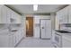 Well-lit kitchen featuring white cabinets, modern appliances, marble countertops, and a stylish tile backsplash at 5077 Fieldview Dr, Douglasville, GA 30135