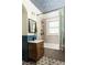 Stylish bathroom with unique wallpaper and modern fixtures at 1256 Euclid Ne Ave, Atlanta, GA 30307