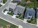 Aerial view of homes in a residential neighborhood showcases manicured lawns, mature trees, and well-designed landscaping at 603 Canyon Overlook, Canton, GA 30114