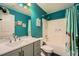 Vibrant bathroom features a double vanity, shower, and ample space at 2331 Flowerdale Ct, Douglasville, GA 30135