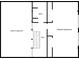 Floor plan shows a primary bedroom, bath, and hall with stairs to the floor below at 179 Hogan Rd, Brooks, GA 30205