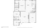 Floor plan showcasing the layout of the home including a primary bedroom, kitchen, living room, and garage at 1815 Coventry Rd, Decatur, GA 30030