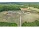 A bird's eye view shows multiple buildings situated on a lush, treed property at 615 Henderson Mill Rd, Covington, GA 30014