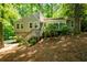 Charming home with a welcoming front porch and beautiful, mature trees surrounding the property at 148 Bramble Oak Dr, Woodstock, GA 30188
