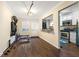 Versatile bonus room with eat-in-kitchen, hardwood floors, and access to the back patio at 105 North River Dr # A, Atlanta, GA 30350