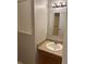 This bathroom features a vanity sink and a mirror with modern lighting at 4433 Ford Pl, Snellville, GA 30039