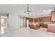 Open concept kitchen with kitchen island, stainless steel appliances and lots of cabinets at 543 Serene Waters Trl, Jonesboro, GA 30236