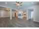 Open layout showcasing a spacious living area leading into the modern kitchen space at 3107 Hendrix Circle Sw, Covington, GA 30014