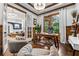 Elegant home office featuring wood trim, French doors, and hardwood floors, blending classic style with functional design at 1556 Gaylor Se Dr, Smyrna, GA 30082