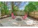 Backyard firepit with pink chairs at 1605 Saddlecreek Rd, Auburn, GA 30011