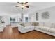 Spacious living room featuring hardwood floors and a modern, open floor plan at 1605 Saddlecreek Rd, Auburn, GA 30011