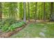 View of the backyard, highlighting the well-maintained lawn and access to a wooded area at 1668 Macy Ln, Lawrenceville, GA 30043