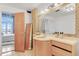Bathroom featuring large mirror, modern vanity and tiled floor at 3235 Roswell Ne Rd # 702, Atlanta, GA 30305