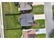 Bird's eye view showcasing the home's backyard, roof, driveway, and proximity to surrounding homes at 3200 Binghampton Ln, Lawrenceville, GA 30044