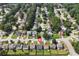 Aerial view of neighborhood featuring well-maintained homes with mature trees lining the streets at 3200 Binghampton Ln, Lawrenceville, GA 30044