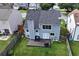 Aerial view of a backyard with a wooden deck, well-maintained lawn, and privacy fence at 3200 Binghampton Ln, Lawrenceville, GA 30044