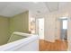 Upstairs hallway with wood flooring, with views of bedrooms and laundry room at 3200 Binghampton Ln, Lawrenceville, GA 30044