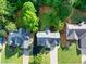 Aerial view of the house nestled among manicured lawns and mature trees in a quiet neighborhood at 4174 Chatham Crest Ln, Buford, GA 30518