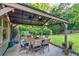 Outdoor patio perfect for entertaining, complete with a dining set and overhead lighting at 4174 Chatham Crest Ln, Buford, GA 30518