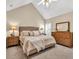 Spacious bedroom with vaulted ceilings, plush carpet, and natural light at 4174 Chatham Crest Ln, Buford, GA 30518