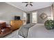Cozy main bedroom with dresser, TV, and adjacent bathroom with stylish decor at 4530 Upland Court, Cumming, GA 30040