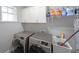 Functional laundry room with modern washer and dryer, overhead cabinets, and a utility sink at 686 Stark St, Lawrenceville, GA 30046
