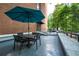 Patio with an umbrella-covered table and chairs offers an inviting outdoor seating area at 130 26Th Nw St # 701, Atlanta, GA 30309