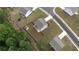 Home with a fenced yard, shed, and landscaping from above showcasing layout and privacy at 272 Broadstone Blvd, Acworth, GA 30101