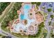 Aerial shot of the community's expansive pool complex with multiple pools and water features at 414 Dogwood Way, Canton, GA 30114