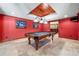 Recreation room with a pool table and wooden ceiling design at 414 Dogwood Way, Canton, GA 30114