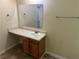 Bathroom vanity with a single sink, ample counter space, and storage underneath at 3827 Micah Ln, Ellenwood, GA 30294