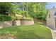 Well-maintained backyard with terraced retaining wall and manicured landscaping at 3894 Land O Lakes Ne Dr, Atlanta, GA 30342