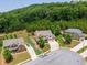Aerial shot showcasing the home's location in a quiet cul-de-sac with well-maintained landscaping and mature trees at 4371 Wigley Preserve Dr, Marietta, GA 30066